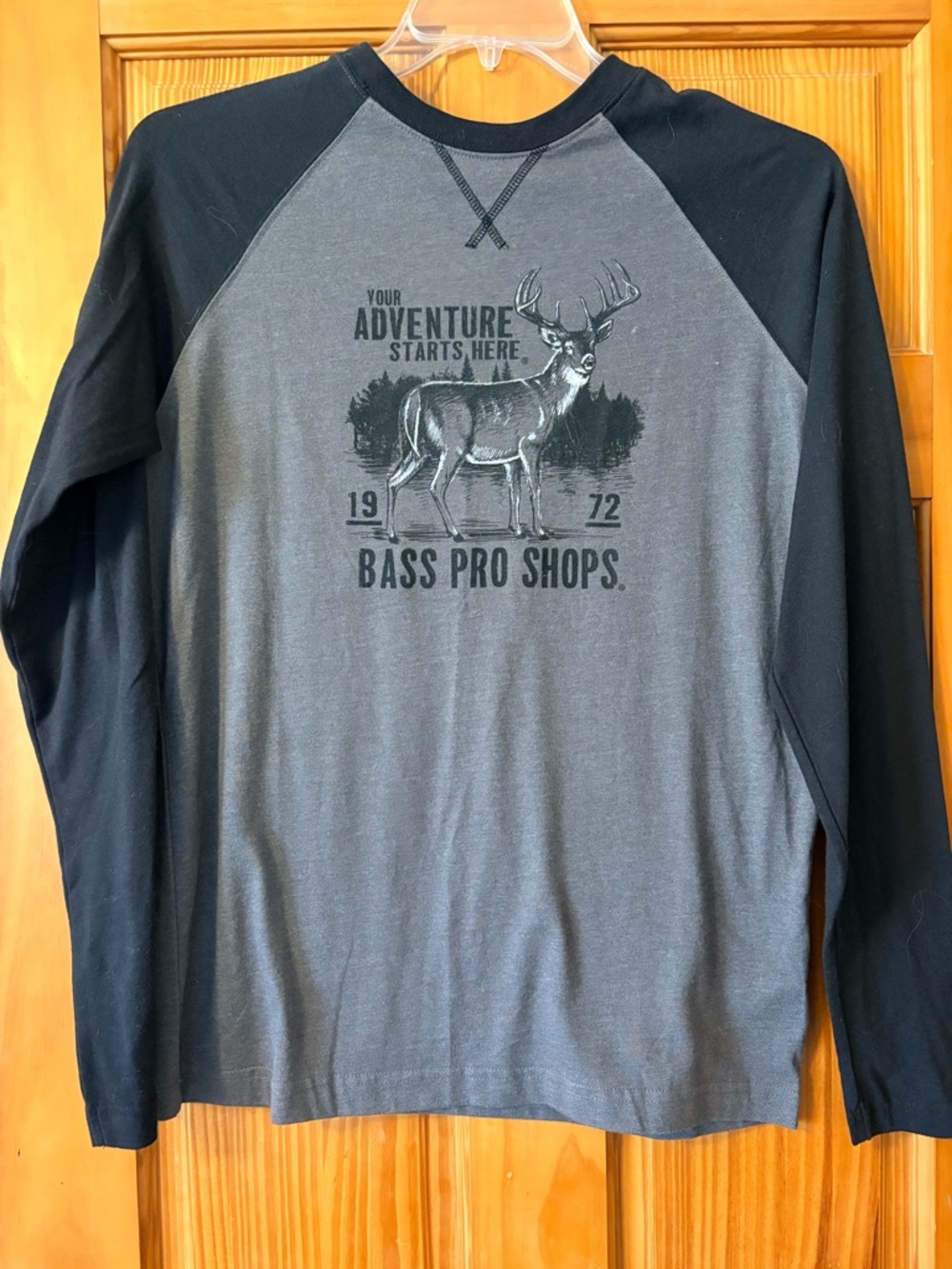 Bass Pro Shops Black & Gray Raglan Logo Tee